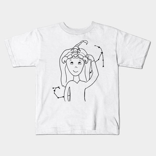 Scorpio girl Kids T-Shirt by Antiope